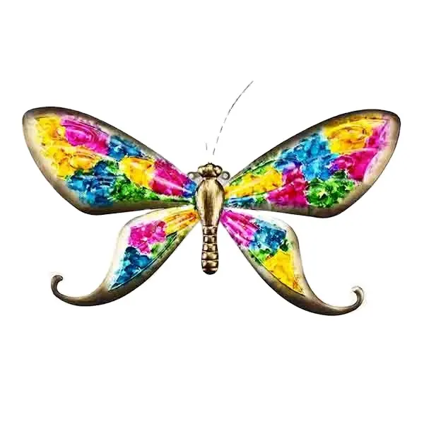 Железный окрашенный фигурка бабочки животного, украшение для стен дома