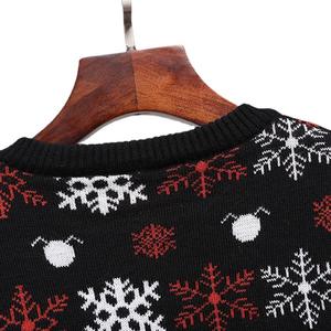 Sweat-shirt à capuche en tricot jacquard double face pour homme, imprimé de Noël <span class=keywords><strong>moche</strong></span>, col rond, <span class=keywords><strong>pull</strong></span> d'hiver confortable, motif tendance - Product Image 5