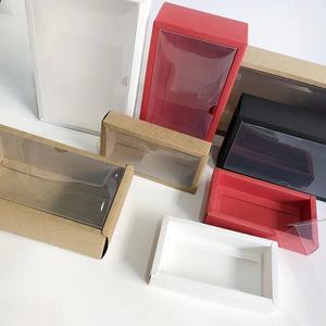 Boîtes d'emballage en carton blanc plié en papier kraft pour chocolat, biscuits, savon avec couvercle transparent en PVC - Product Image 2