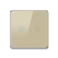 Pour Tuya Smart Life, interrupteur tactile intelligent Wifi 2 voies, norme EU/UK, or, 10A max. Télécommande intelligente actuelle pour téléphone mobile