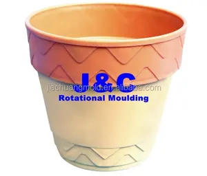 Rotomold Moldes para vasos de flores, moldes rotativos 2024, liga de alumínio rotomoldada, fundição CNC, usinagem rotativa