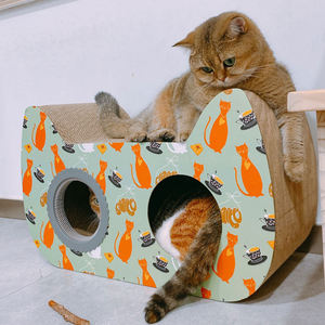 Gatto di lusso moderno Scratching Board Design unico in carta per alberi di gatto graffio sostenibile curvo per un comodo cartone classico - Product Image 6