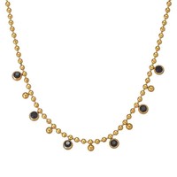 Collier ras du cou superposé NZ1331 Yoya plaqué or 18 carats avec breloques bohèmes en zircon et chaîne à maillons circulaires pour femme - Anniversaire