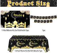 Bannières, drapeaux, affiches, guirlandes, nappes Ramadan Kareem, motifs mosquée, lune et étoile lumineuses, personnalisables, haute qualité, pour Ramadan/EID