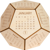 VENTE FLASH Calendrier de bureau en bois en forme de dodécágone, cadeau créatif pour le Nouvel An et Noël pour les collègues et les employés du bureau