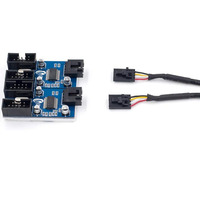 Placa base 9-Pin USB HUB USB 2,0 conector de 9 pines adaptador de puerto Multilier