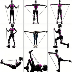 Corde de Tension Multifonctionnelle pour Fitness, Bande de Résistance Élastique à 5 Tubes pour Yoga, Corde de Tension pour Étirements et Entraînement Abdominal - Product Image 5