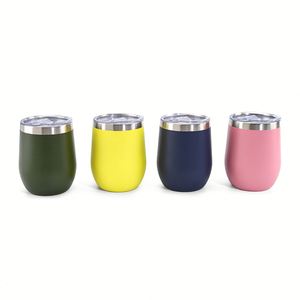 Vaso de Acero Inoxidable sin Tallo de 12 oz, Doble Pared, Aislado al Vacío, Ecológico, para Vino, Taza Redonda - Product Image 5