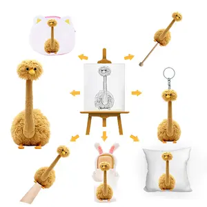 Nieuw Binnen Zacht Custom Pluche Materiaal Struisvogel Knuffel Knuffels Struisvogel Packs Sleutelhanger Handpop