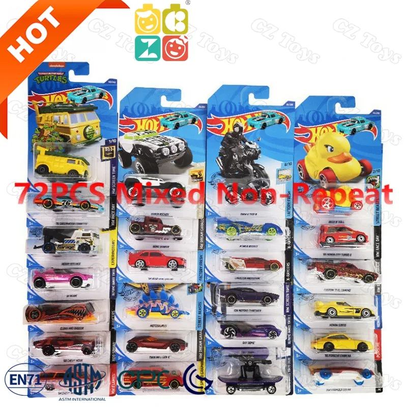 Hot Free Wheels Original Genuine 72 Unids/set Diecast Cars Mixed Random Alloy Car Set Truck Model Toys 1:64 Wheels Diecast Toys