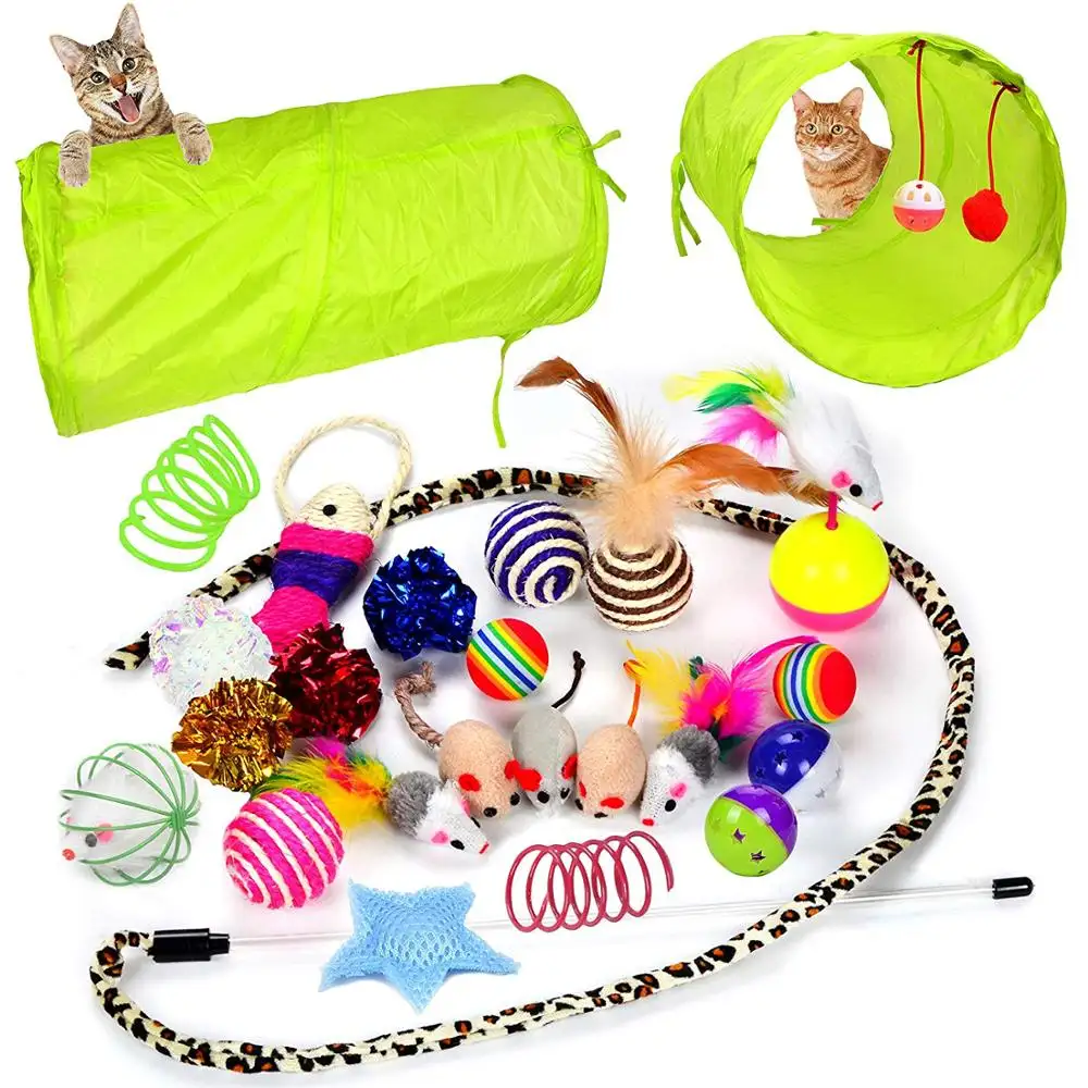 Hotsale Diversas Pet Brinquedos Do Gato Brinquedo Teaser Gato Pena Teaser Wand Set Brinquedos Interativos Para O Gato Brincar