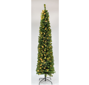 210 cm Green Pre-Lit <strong>Slim</strong> Christmas <strong>Tree</strong>, LED <strong>Tree</strong> - Product Image 1