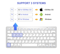78 Keys Wireless Keyboard Ultra Slim untuk iPad Windows IOS OS Mac Android Tablet Keyboard