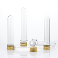Flacons en plastique PET transparents avec bouchon à vis en aluminium argenté de 30 ml et 40 ml pour masques faciaux