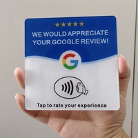 Autocollant NFC en acrylique OEM, options de taille 8cm, 10cm, 12cm, puce NTAG213 programmable et réinscriptible
