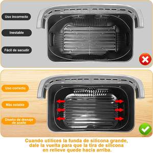 Moule de cuisson rectangulaire en silicone pour friteuse à air, grand récipient intérieur, silicone de qualité alimentaire, best-seller transfrontalier - Product Image 6