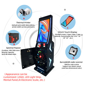 Quiosco de pago automático de 32 pulgadas, aceptador de facturas de pago espectral, reciclador de efectivo, impresora QR, máquina de autoservicio de 80mm en el Hotel - Product Image 6