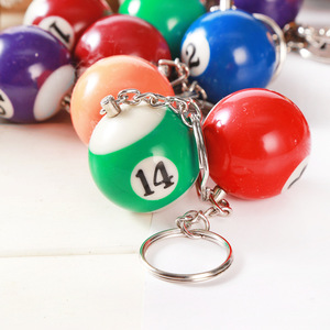 Nhà Máy Trực Tiếp Da Lớn Keychain Mô Phỏng Billiards Key Mặt Dây Chuyền Bán Buôn Bida Móc Khóa - Product Image 5