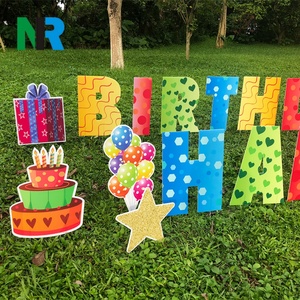 Welcome Home Alphabet Corrugated <b>Plastic</b> Happy Birthday <b>Letter</b> Yard Card Sign UV Resistant Eco-friendly High Impact Custom Color - Product Image 1