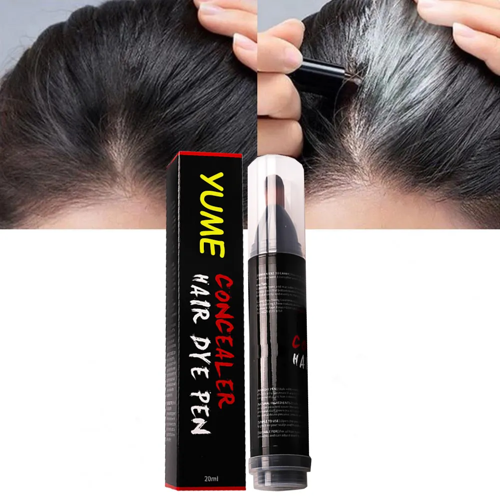 Factory price Waterproof Natural Hair Color Stick hair color styling Natural Brown Black Color Brush Hair Dye Pen