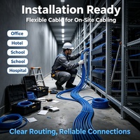 Cable de Red UTP Cat5e de Cuatro Pares y 8 Hilos, 24AWG, Azul, Multimodo, Certificado ISO9001, para Oficina, Estación de Trabajo y Escuela