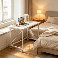 Table pliante multifonctionnelle, bureau d'ordinateur mobile, surface en panneau MDF, pour la maison, l'étude, la salle à manger, l'utilisation en appartement locatif