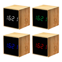 Reloj inteligente de madera con cubo Led, multifuncional, luminoso, electrónico, despertador, Digital, mesa, venta al por mayor de fábrica