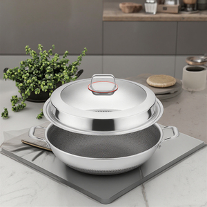 <span class=keywords><strong>Wok</strong></span> en acier inoxydable haute capacité, antiadhésif, design nid d'abeille, pour cuisinière à gaz, restaurants chinois, hôtels, ustensiles de cuisine - Product Image 5