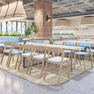Vente en gros OEM ODM de mobilier de restaurant commercial durable, mobilier de cafétéria, restauration rapide, sièges modulaires, ensemble de tables et chaises de salle à manger - Product Image 2