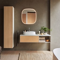 Meuble fonctionnel Vanité de salle de bain de haute qualité Design contemporain Vanité de salle de bain à prix abordable avec lavabo en miroir