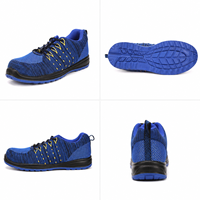 Chaussures de sécurité respirantes avec embout en acier, tige en maille Fly-Knit, semelle extérieure en PU, anti-perforation, antistatiques, pour le printemps, l'été et l'automne, usage en usine