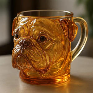 Nouveau produit Verre à boire 3D avec visage de chien <span class=keywords><strong>Corgi</strong></span> Verre à boire 3D avec visage de chien Tasse en verre - Product Image 2