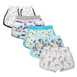 Men's <b>Polyester</b> Printed Lobster Striped Front Logo Shorts with Drawstring Mid Waist Casual Breathable Woven Fabric - Product Image 1