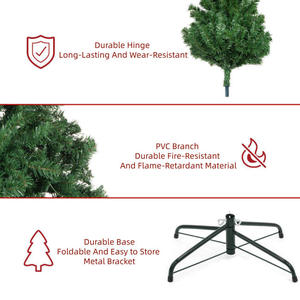 Sapins <span class=keywords><strong>de</strong></span> Noël artificiels en PVC <span class=keywords><strong>de</strong></span> haute qualité 5 6 7 8 9 pieds, <span class=keywords><strong>sapin</strong></span> <span class=keywords><strong>artificiel</strong></span> <span class=keywords><strong>de</strong></span> Noël premium à charnières avec base autoportante - Product Image 5