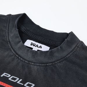 Camiseta Vintage Lavada para Hombre, Polo Oversize con Estampado Gráfico de Motociclista, Cuello Redondo, Manga Corta, Estilo Casual Urbano, Algodón Pesado - Product Image 3