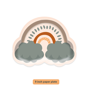 Vajilla Desechable con Diseño Bohemio de Arcoíris, Juego de 4 Artículos Personalizados: Plato de Papel, Servilleta y Vaso de Papel, Decoración para Fiestas, Artículos para Fiestas - Product Image 6