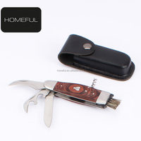 Laguiole Couteau pliant de poche multifonction en acier inoxydable, manche Pakka, tournevis industriel, couteau champignon