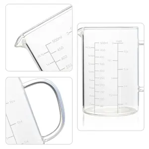 BCnmviku 500ML/17oz Measuring Cup Multi-Purpose Insulated Measuring Glass Barista Coffee Measuring Tool V-shaped Single Spout
