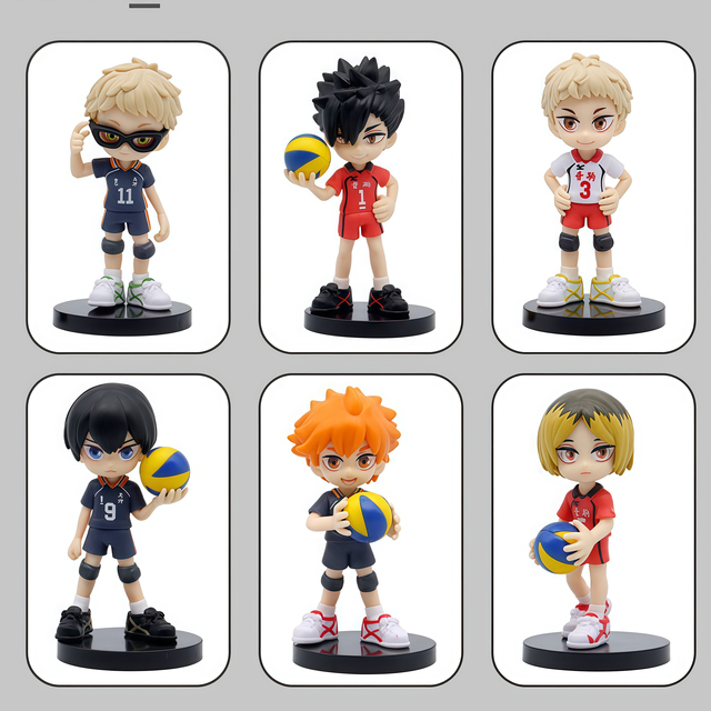 H10cm 1set=6pcs Hinata Shoyo Japanese Anime Action Figure Desktop Decoration Pvc Nekoma High Action Figure