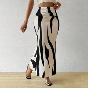 Jupe longue crayon taille haute confortable et respirante pour femme, motif imprimé décontracté, idéale pour l'été – Meilleure vente - Product Image 3