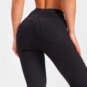 Pantalones de mezclilla casuales de invierno para mujer, de cintura alta, tejidos, gruesos, cálidos, efecto <span class=keywords><strong>push</strong></span>-<span class=keywords><strong>up</strong></span>, estilo mamá, talla grande, rectos y transpirables. - Product Image 4