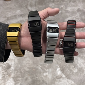 Retro Futuristic Fashion <strong>Digital</strong> Luminous Plastic Band <strong>Waterproof</strong> Men's Quartz <strong>Watch</strong> with Pointer Display 3BAR <strong>Watch</strong> - Product Image 3