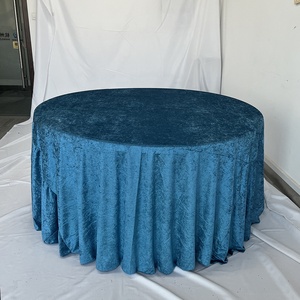 Khăn Trải Bàn Bằng Nhung Tròn Đám Cưới Màu Xanh Mòng Két Tối Sang Trọng Cho Bữa Tiệc Tiệc - Product Image 2