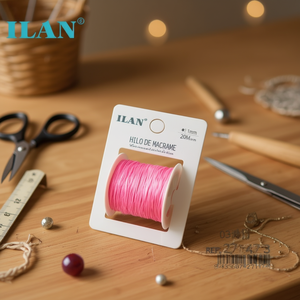 Filo per macramè Ilan 1 mm 20 m rosa per la creazione di gioielli e artigianato - Product Image 3