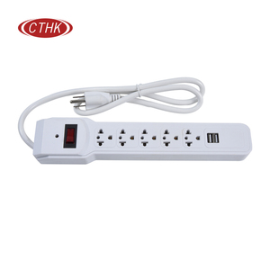 Hot loại 5 ổ cắm chúng tôi mở rộng dây với 2 cổng USB và chuyển đổi sạc Ổ cắm điện - Product Image 1