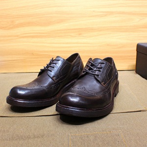 جوديير اليدوية مخيط مريح الرجال ديربي اللباس أحذية لينة جلد العجل الأصلي Wingtip البروغ الأحذية عارضة الذكور - Product Image 4