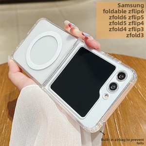 Étui magnétique transparent en acrylique pour Samsung Z Flip 5 avec bords souples, coque anti-chute à couverture intégrale 3/4 pour Z Fold 8 7 - Product Image 2