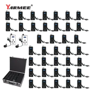 YARMEE YT200 博物馆便携式无线电引导系统，用于博物馆，导游, (2 个发射机 + 38 个接收器 + 充电箱)
