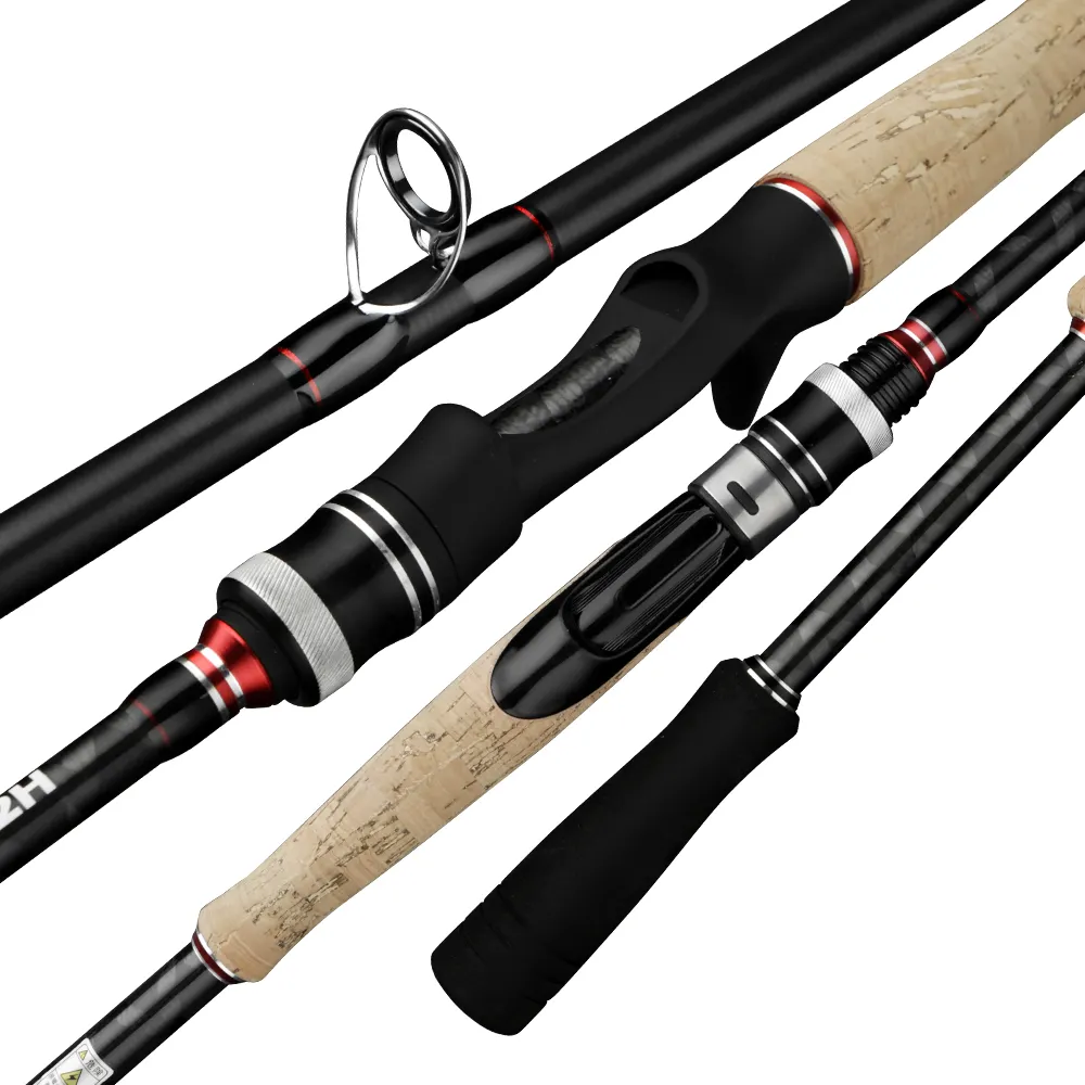 JOHNCOO Lure Fishing Rod 2.28m,2.4m XH XXH Fast Action 40LB 2sections Fishing Rod Carbon Spinning Casting Rod for Big Game