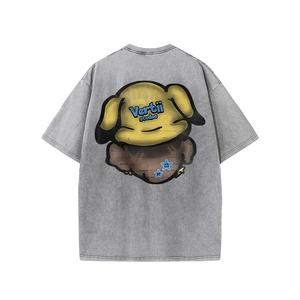 Vente en gros 100% coton T-shirt pour homme personnalisé rétro délavé à l'acide style surdimensionné Hip Hop Fit tissu tricoté - Product Image 2